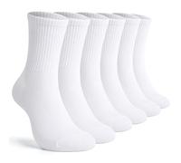 TUUHAW Calcetines Deporte Hombre Blancos Algodon Calcetines Hombre Running Ciclismo Padel Trekking Baloncesto Deportivos 6 Pares Cómodo y Transpirable