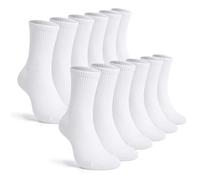 TUUHAW Calcetines Deporte Hombre Invierno Blancos Calcetines Hombre Algodon Running Ciclismo Padel Trekking Baloncesto Deportivos 12 Pares Cómodo y Transpirable