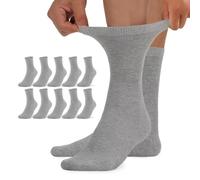 TUUHAW Calcetines Hombre 43-46 Algodón Diabético 10 Pares Calcetines Mujer Sin Elástico Diabéticos Gris Invierno Sin Compresión Extra Grande
