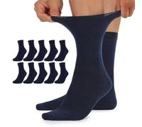 TUUHAW Calcetines Hombre 43-46 Algodón Diabéticos 10 Pares Calcetines Mujer Sin Elástico Diabéticos Azul Oscuro Invierno Sin Compresión Extra Anchos