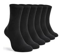 TUUHAW Calcetines Hombre Deporte Invierno Algodon Calcetines Ciclismo Hombres Running Padel Trekking Baloncesto 6 Pares Negros Cómodo y Transpirable