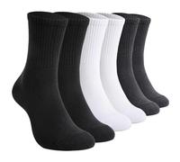 TUUHAW Calcetines Running Hombre Blancos Negros Invierno Calcetines Hombre Deporte Ciclismo Padel Trekking Baloncesto 6 Pares Cómodo y Transpirable