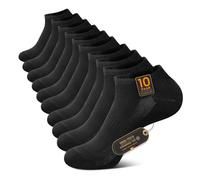 TUUHAW Calcetines Tobilleros Hombre Mujer 10 Pares Deportivo Sciclismo Cortos Respirable Algodón Antideslizantes Negro 39-42