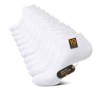 TUUHAW Calcetines Tobilleros Hombre Mujer 10 Pares Deportivo Sciclismo Cortos Respirable Algodón Antideslizantes Blanco 43-46