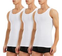 TUUHAW Camiseta Tirantes Hombre Pack de 3 Camiseta Interior Hombre de Algodón 100% Camiseta Interior Tirantes Hombre Gym Blanco 4XL