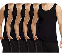 TUUHAW Camisetas de Tirantes para Hombre Pack de 5 de Algodón 100% Cómodo Múltiples Colores Y Tamaños Negro S