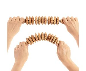 Tuuli Accessories Anti Celulitis Masajeador Flexible Rodillo Anticelulítico para Masaje del Cuerpo Muslos Maderoterapia Madera 40 cm