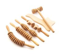 Tuuli Accessories Maderoterapia Masajes Kit Celulitis Masajeador Rodillo Drenaje Linfatico Madera