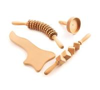tuuli Accessories Maderotherapie Masajeador de Madera Rodillo de Masaje para Celulitis Drenaje Linfático Copa Sueca