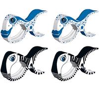 tuuli Accessories Summer Clips Pinza Playa Toalla Camping Jardín Kite Surf Tumbona Ropa Cochecito Accesorios (2X Negro + 2X Pescado)
