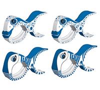 tuuli Accessories Summer Clips Pinza Playa Toalla Camping Jardín Kite Surf Tumbona Ropa Cochecito Accesorios (2X Azul + 2X Pescado)