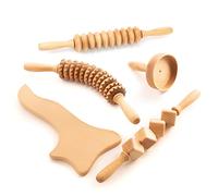 Tuuli Maderotherapie - Juego de 3 patinetes, paleta y taza de madera, 5 piezas