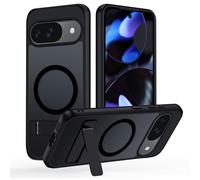 TUUTPU Funda Magnética para Google Pixel 9/9 Pro Compatible con Magsafe, Carcasa Soporte Invisible con Protectora Antigolpes Militar Translúcida Mate Trasera Antideslizante Case, Negro