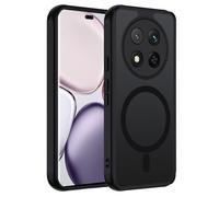 TUUTPU Funda Magnética para Honor Magic 7 Lite con Magnet, Carcasa Translúcido Mate Trasera PC Militar TPU Silicona AntiChoques Caso Ultra Delgado Fina Protección, Negro