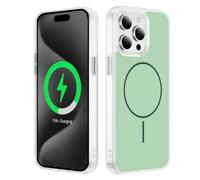 TUUTPU Funda Magnética para iPhone 15 Pro Compatible con MagSafe, Protección contra Caídas Grado Militar Antigolpes, Carcasa Translúcida Esmerilada TPU + PC Trasera Rígida Color Sólido Caso, Verde