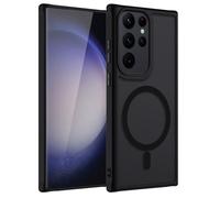TUUTPU Funda Magnética para Samsung Galaxy S23 Ultra 5G Compatible con Magsafe, Carcasa Translúcido Mate Trasera PC Militar TPU Silicona AntiChoques Caso Ultra Delgado Fina Protección, Negro
