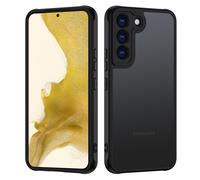 TUUTPU Funda Mate para Samsung Galaxy S22 5G con Protección Cámara, Carcasa Trasera Translúcida Protectora contra Caídas Grado Militar Antigolpes Antirrayas Antihuellas, Negro