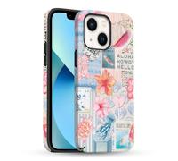 TUUTPU Funda para iPhone 13, Carcasa Flores Patrón con Híbrido de 2 Capas Rígidas de Silicona Bonita y Moderna Antigolpes para Mujeres Case Bumper Protección
