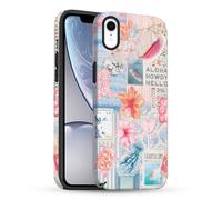 TUUTPU Funda para iPhone XR, Carcasa Flores Patrón con Híbrido de 2 Capas Rígidas de Silicona Bonita y Moderna Antigolpes para Mujeres Case Bumper Protección