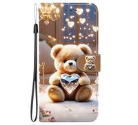 TUUTPU Funda para Samsung Galaxy A36 5G, Carcasa Tapa Libro Movil Avanzado PU Billetera Caso Ranuras Tarjetas Función Soporte Cierre Magnético Cuero Flip Wallet Antigolpes Case, Oso de Diamante