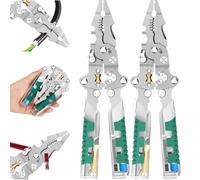 Tuvilo Electrical Pliers, 2025 New 18 In 1 Foldable Wire Stripper, Folding Stylus Screwdriver Wire Stripper, Multifunctional Wire Stripping Pliers for Cutting and Pulling Wires (2Pcs)