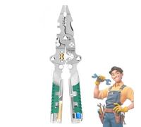 Tuvilo Electrical Pliers, 8 in 1 Wire Stripper with Voltage Tester, Folding Stylus Screwdriver Wire Stripper, Multi-Functional Electrician Pliers for Cutting, Crimping and DIY Repairs (1PC)