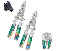 Tuvilo Electrical Pliers, Folding Stylus Screwdriver Wire Stripper, 18 In 1 Multi-Functional Wire Stripping Pliers Tool with Voltage Tester for Electricians DIY Repairs (2Pcs)