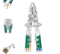 Tuvilo Electrical Pliers, Folding Stylus Screwdriver Wire Stripper, Built-In Voltage Tester Screwdriver, Cutting and Pulling Wires and Cables, Suitable for Electrician DIY Repairs (1pcs)