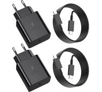 Tuvoyo 45W Cargador USB C Compatible con Samsung, 2 Pack Carga Rápida para Galaxy S25 Ultra/S25+/S25/S24 Ultra/S24+/S24/S23/S22/S21/A56/A55/A36/A16/Flip 6,Tab S10 y 1,8M Cable USB C