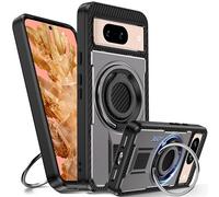 Tuvror Funda para Google Pixel 8 con Soporte. [Anillo Giratorio de 360° y Soporte]. Funda Protectora Resistente a los Golpes para Pixel 8, Gris