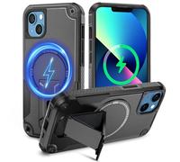 Tuvror Magnetica Funda para iPhone 13/ iPhone 14 [Compatible con MagSafe] Soporte Incorporado, Protección Militar contra Caídas, Funda Robusta Antichoque para iPhone 13 /iPhone 14, Negro