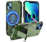 Tuvror Magnetica Funda para iPhone 13/ iPhone 14 [Compatible con MagSafe] Soporte Incorporado, Protección Militar contra Caídas, Funda Robusta Antichoque para iPhone 13 /iPhone 14, Verde