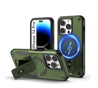Tuvror Magnetica Funda para iPhone 14 Pro [Compatible con MagSafe] Soporte Incorporado, Protección Militar contra Caídas, Funda Robusta Antichoque para iPhone 14 Pro, Verde