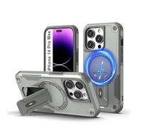 Tuvror Magnetica Funda para iPhone 14 Pro MAX [Compatible con MagSafe] Soporte Incorporado, Protección Militar contra Caídas, Funda Robusta Antichoque para iPhone 14 Pro MAX, Grey