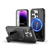 Tuvror Magnetica Funda para iPhone 14 Pro MAX [Compatible con MagSafe] Soporte Incorporado, Protección Militar contra Caídas, Funda Robusta Antichoque para iPhone 14 Pro MAX, Negro