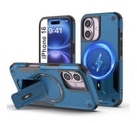 Tuvror Magnetica Funda para iPhone 16 [Compatible con MagSafe] Soporte Incorporado, Protección Militar contra Caídas, Funda Robusta Antichoque para iPhone 16, Azul