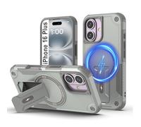 Tuvror Magnetica Funda para iPhone 16 Plus [Compatible con MagSafe] Soporte Incorporado, Protección Militar contra Caídas, Funda Robusta Antichoque para iPhone 16 Plus, Grey