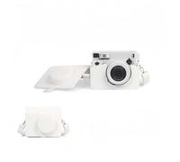 Tuvzylory - Bolso bandolera compatible con cámara Instax Wide 400, piel sintética, estilo clásico, con correa ajustable, Blanco