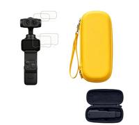 Tuvzylory Juego de protectores de almacenamiento compatibles con Insta360 Luna Ultra, bolsa de EVA con correa de muñeca y película de vidrio templado HD, kit de paquete para vloggers de viaje