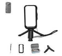 Tuvzylory Kit de accesorios compatible con Insta360 X6, jaula de aleación de aluminio con soporte de zapata fría, carcasa protectora con mini trípode y funda de transporte para vlogging al aire libre