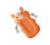 tuwiwol Cojín para bañera de bebé, soporte de ducha plegable para recién nacido, almohadilla para silla transpirable, alfombrilla de seguridad antideslizante para bebé, Cerdo naranja