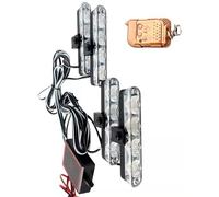 tuwiwol Juego de 4 luces estroboscópicas para barras LED de coche. Larga vida útil de 30.000 horas. 5. Cableado de LED negro negativo para coche. 4. con