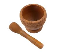 tuwiwol Juego de mortero y maja de tamaño compacto, fácil limpiar, molinillo especias multifuncional, tazón, mezclador ajo, juego mortero y maja Para madera duradero, molinillo ajo ergonómico