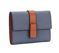 tuwiwol Monedero de Repuesto para Mujer, Triple Pliegue de Color sólido con Cremallera, Tarjetero, Compartimento para Efectivo, Billetera, Notecase, Regalo de cumpleaños, Azul