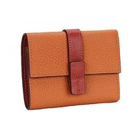 tuwiwol Monedero de Repuesto para Mujer, Triple Pliegue de Color sólido con Cremallera, Tarjetero, Compartimento para Efectivo, Billetera, Notecase, Regalo de cumpleaños, Oro marrón