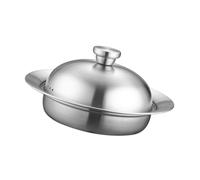 tuwiwol Olla de Acero Inoxidable para cocinar Pescado al Vapor con Borde Ancho. Ideal para Preparar sopas y Platos de Pollo al Vapor saludables. Olla de Acero