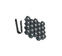 tuwiwol Protector de tornillos para tapas de tuercas rueda coche. Incluye clip negro. Se adapta fácilmente a cualquier perno 19 mm o al exterior del coche. Más, Gris, 19 mm