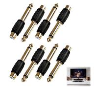Tuwonwa 8 adaptadores de audio de 6,35 mm a conector RCA hembra, adaptador de auriculares, adaptador jack RCA para amplificador, mezclador, auriculares, teatro en casa, conectores dorados