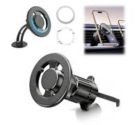 Tuwonwa Soporte Móvil Coche con Gancho Metálico, uporte Telemovel Carro en Rotación Magnético para Rejilla Aire con Rotación 360°, Imán para Móvil Estable y Universal, Accesorios Teléfono Auto