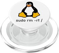Tux Linux Penguin - sudo RM -RF/computadoras informáticas PopSockets PopGrip para MagSafe